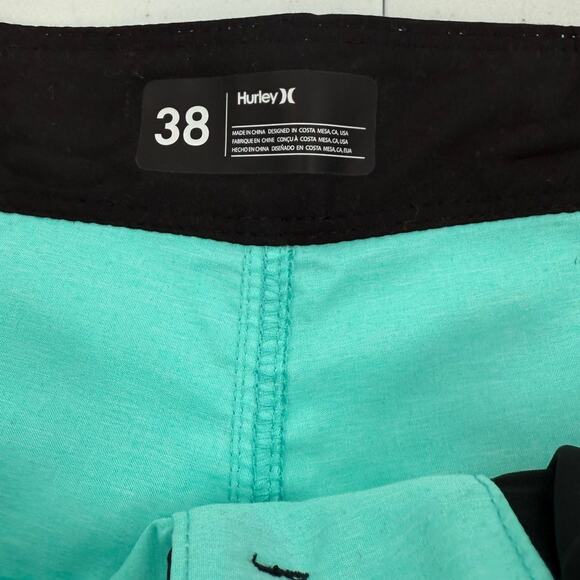 NWT Hurley One And Only 20" Board Shorts Crossdye Teal Blue/Green Men's Size 38 - Picture 4 of 10